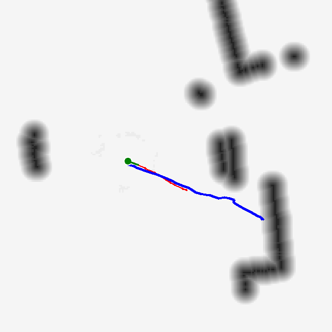 World-model planner state at 0 seconds in the building failure case.